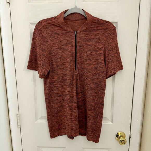Lululemon Men’s Metal Vent Surge Short Sleeve Shirt Size Small Half Zip Biking - Picture 1 of 7